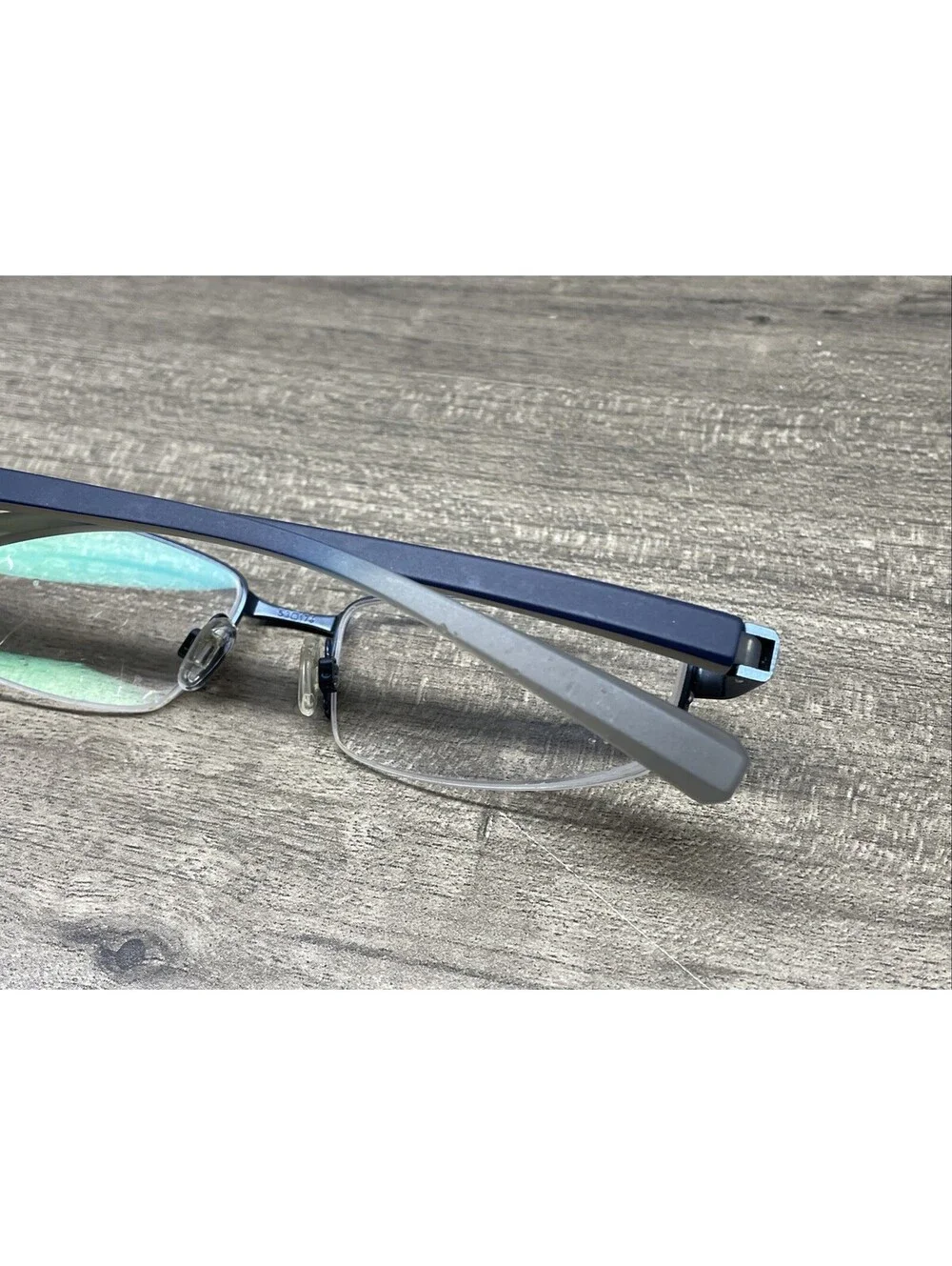Nike Eyeglasses Frame 8090-412 Mens Navy Blue Metal Half Rim 53[]17-140 Frames